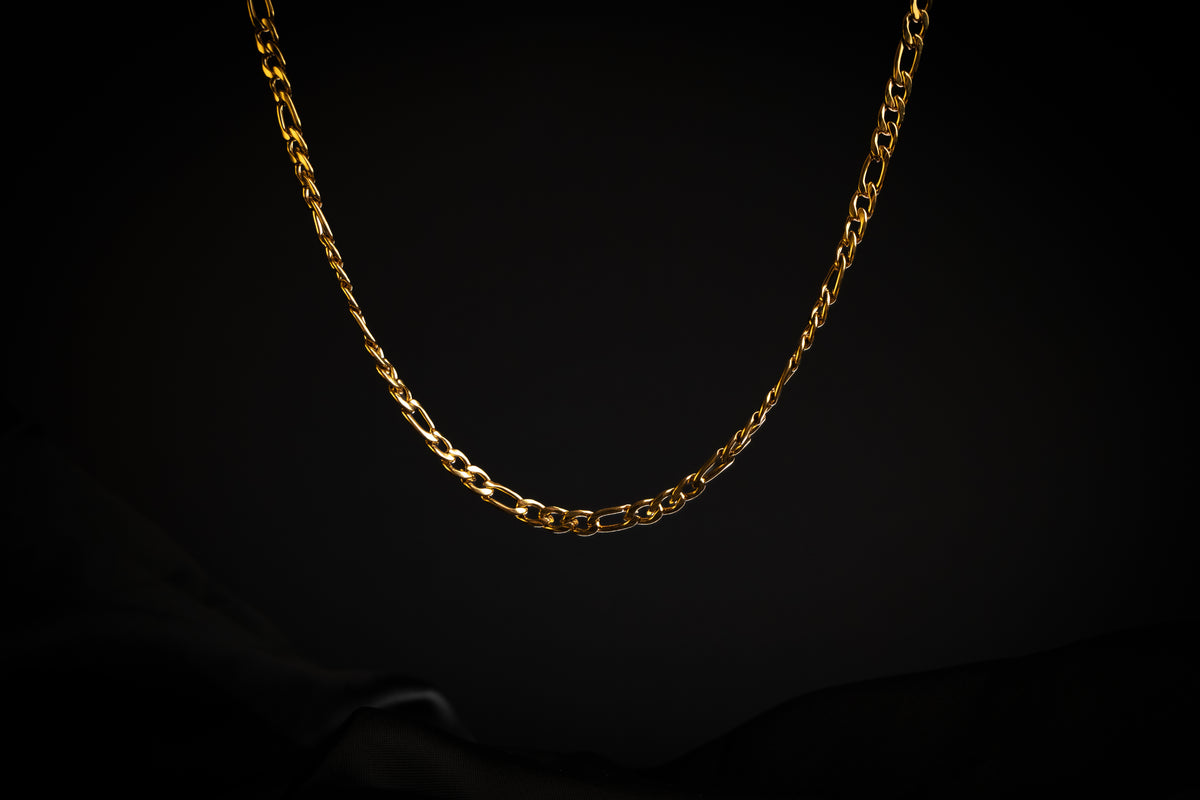 Cadena Figaro con Baño en Oro 18k