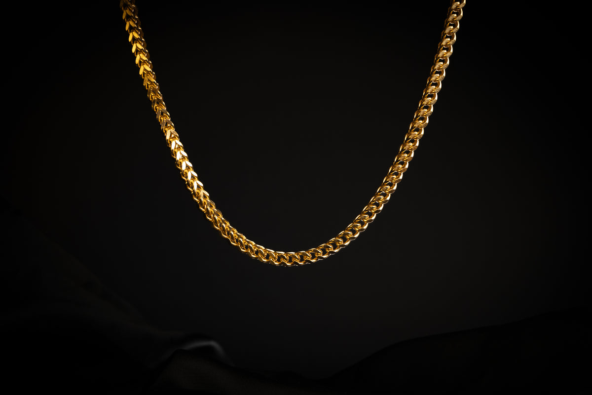 Cadena Franco con Baño en Oro  de 18k