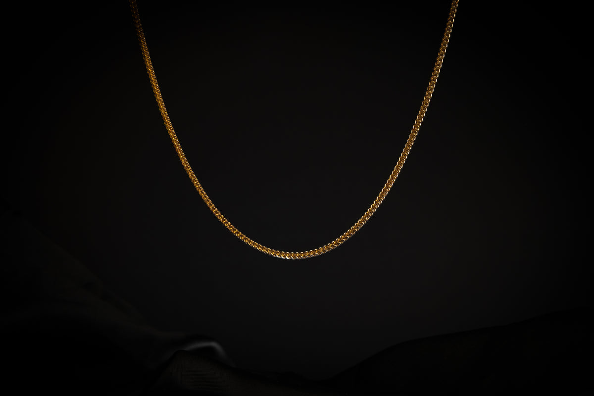 Cadena Franco micro con Baño en Oro 18k